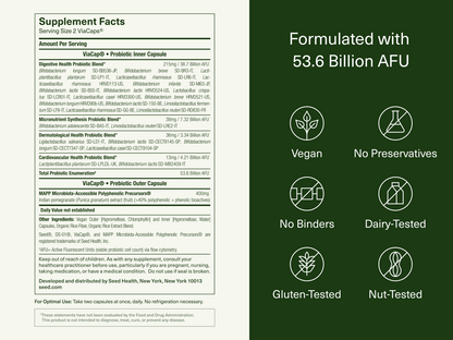 Seed DS-01 Daily Synbiotic - Prebiotic and Probiotic for Women & Men - Digestive Health, Gut Health, Immune Support, Bloating & Constipation Relief - Vegan & Shelf-Stable - 60 Capsules (30-Day Supply)