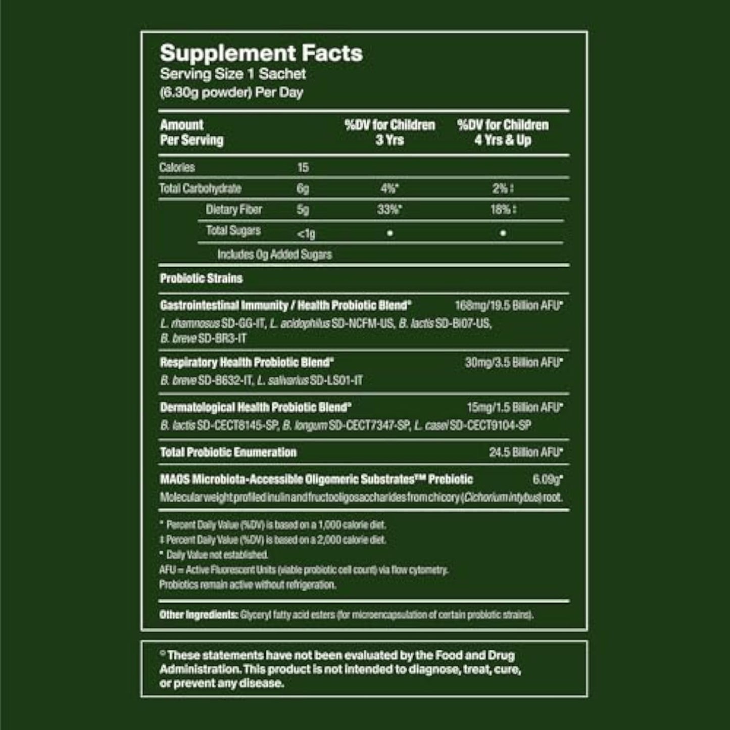 Seed PDS-08 Pediatric Daily Synbiotic - Fiber-Based Prebiotic & Probiotic for Kids - Digestive Health, Regularity, Constipation Relief - Ages 3-17 - Vegan and Shelf-Stable - 30 Sachets (30-Day Supply)